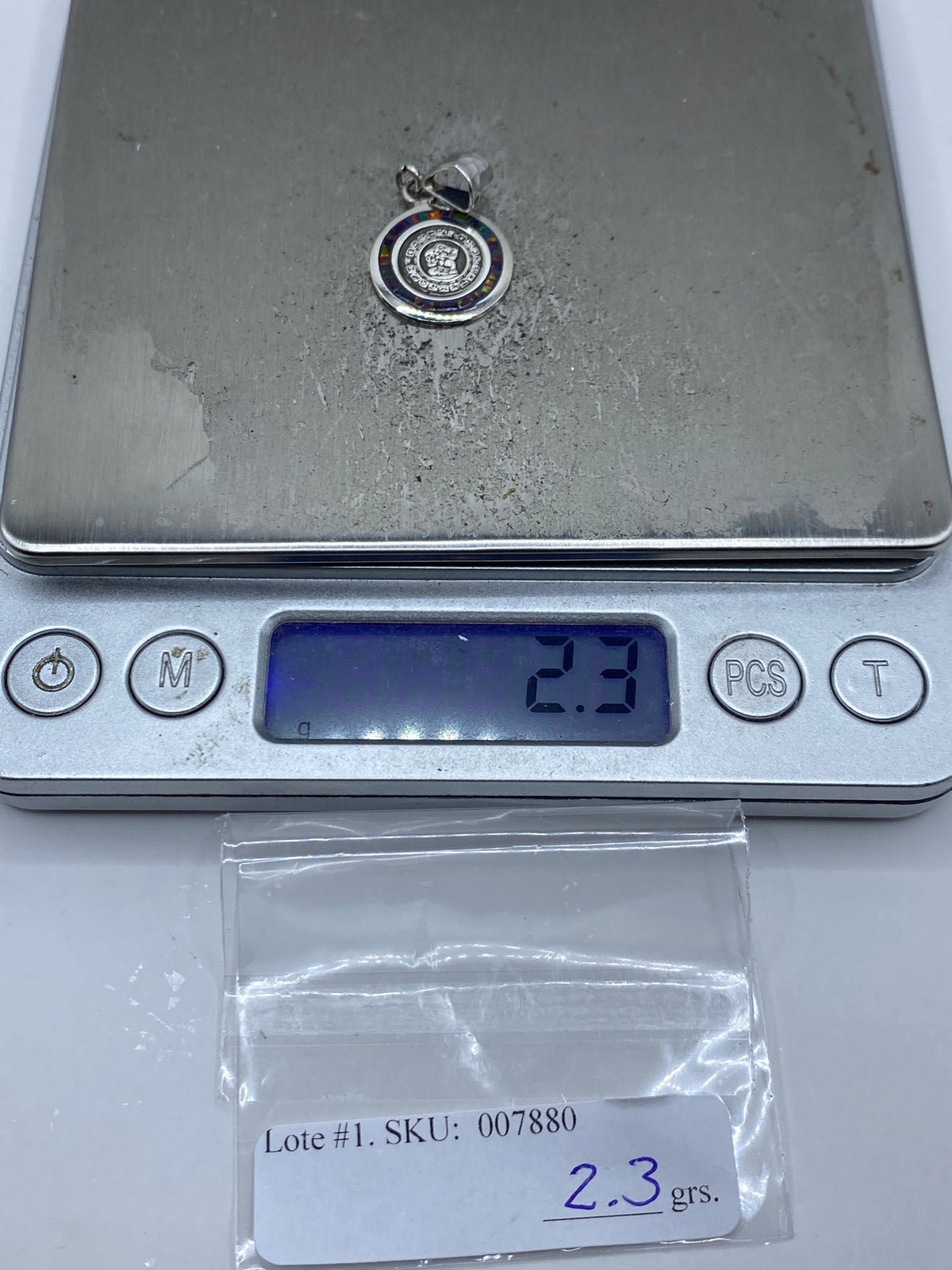Dije Calendario Maya Plata con Ópalo de Fuego — foto 5