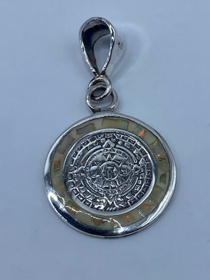 Dije Plata Calendario Azteca con Ópalo de Fuego — Taxco 925 — foto 5