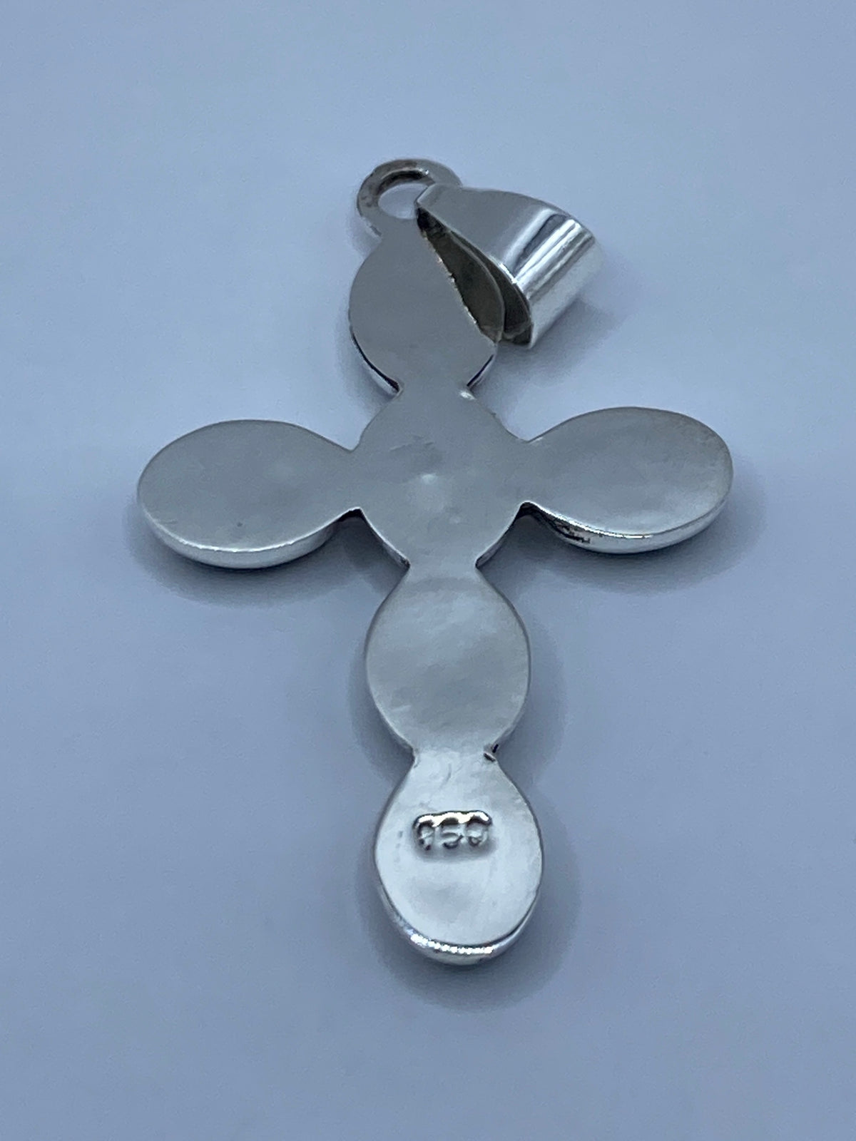 Dije Cruz de Plata con Ópalo de Fuego Azul — Taxco 950 — foto 5