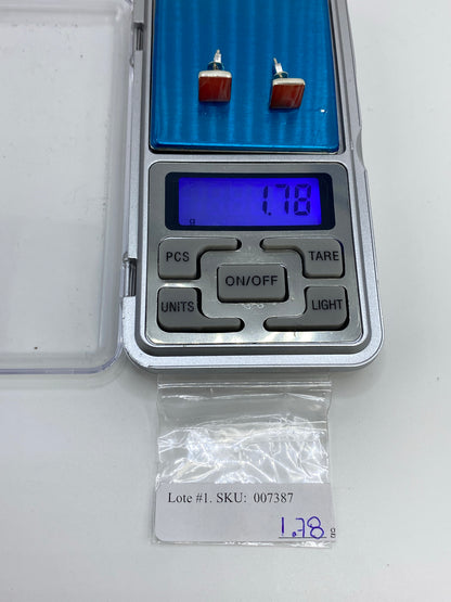 Aretes de Plata con Coral Rosa — Taxco 950 — foto 6