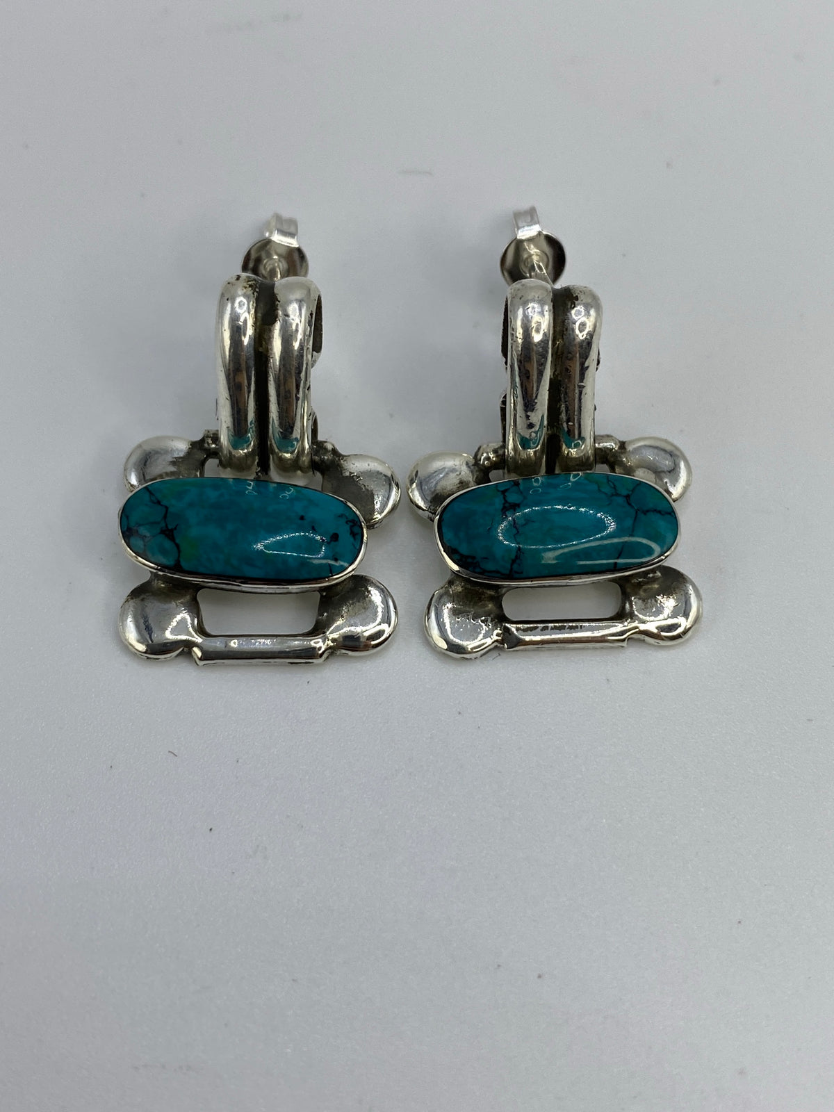 Aretes de Plata con Turquesa Azul — Taxco 925 — foto 5