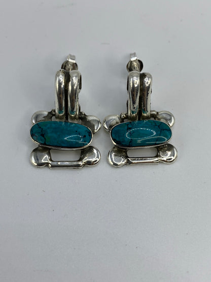Aretes de Plata con Turquesa Azul — Taxco 925 — foto 5