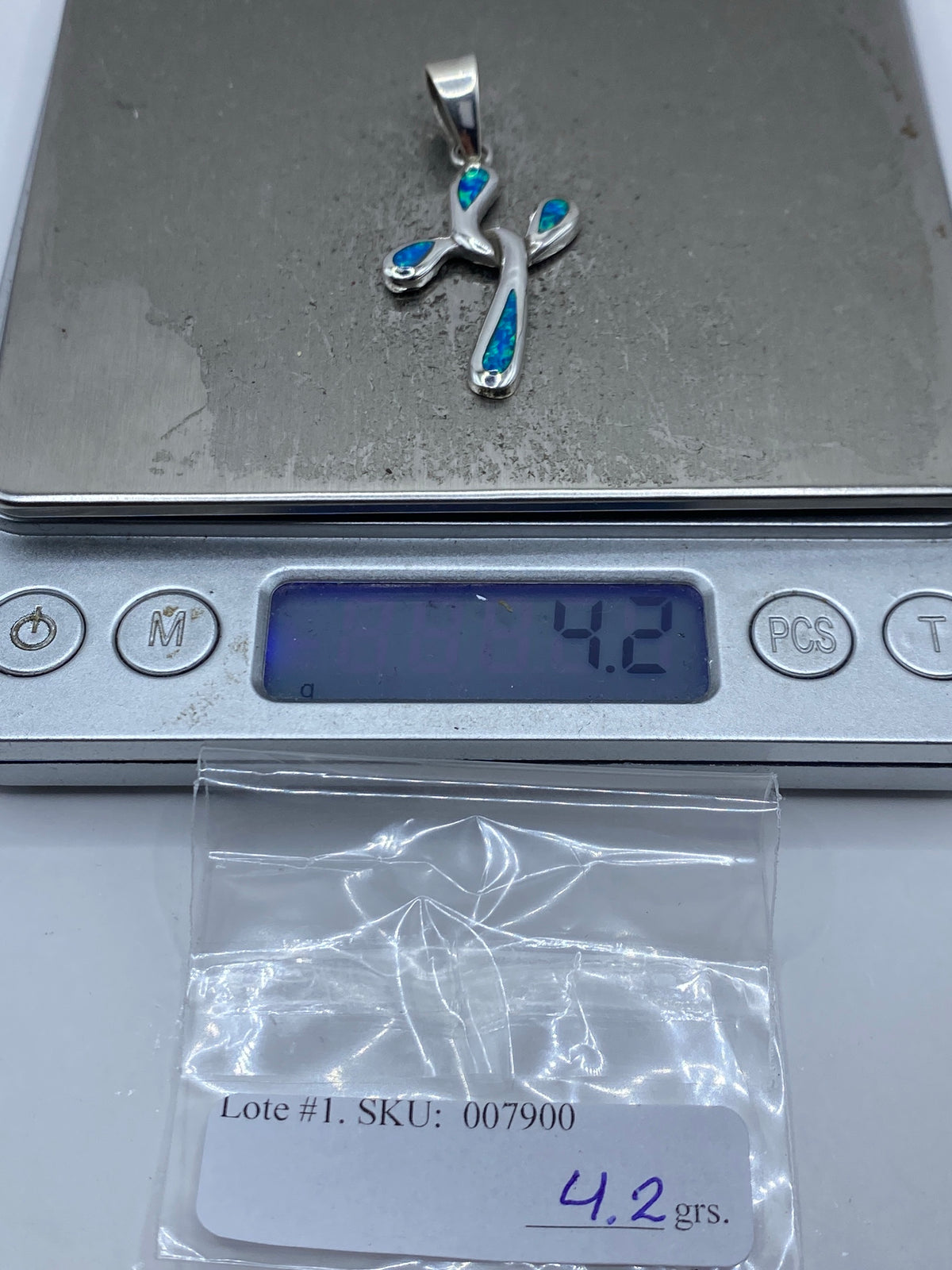 Dije Plata 950 Ópalo de Fuego Azul — Taxco — foto 6
