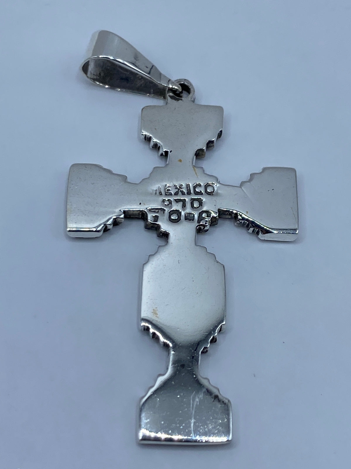 Cruz Dije Plata 950 Ópalo de Fuego Azul — Taxco — foto 5