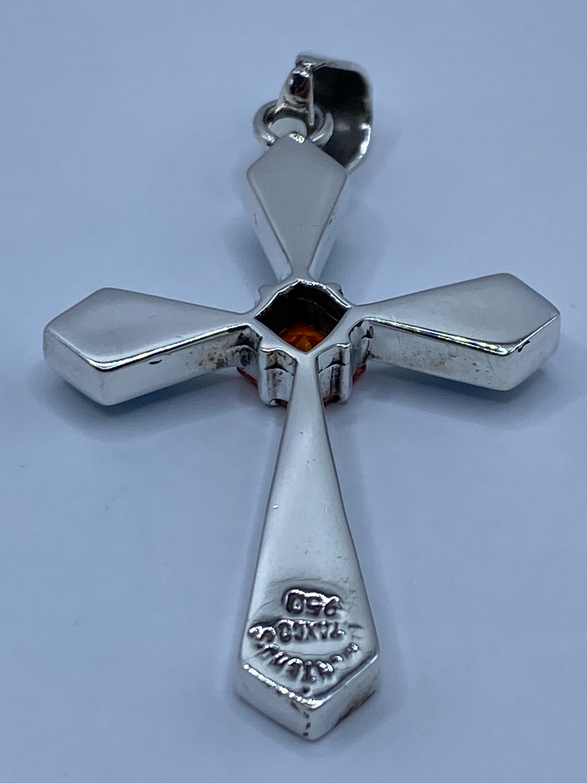 Cruz de Plata con Ópalo Azul y Circonia — Taxco 950 — foto 5