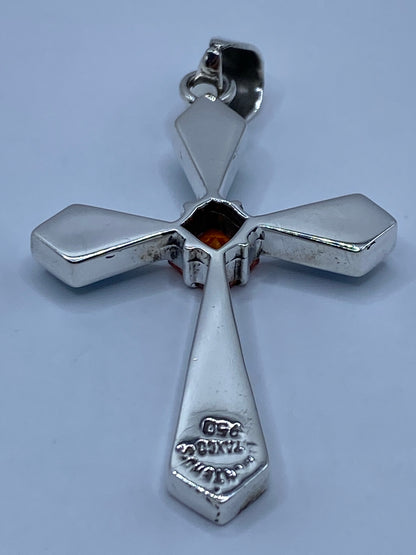 Cruz de Plata con Ópalo Azul y Circonia — Taxco 950 — foto 5