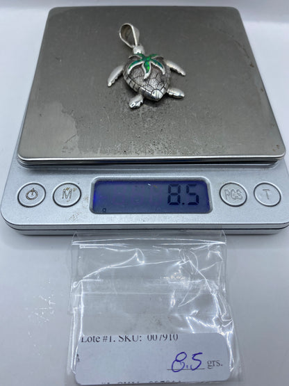 Dije Tortuga Marina Plata 950 Ópalo Verde — foto 6