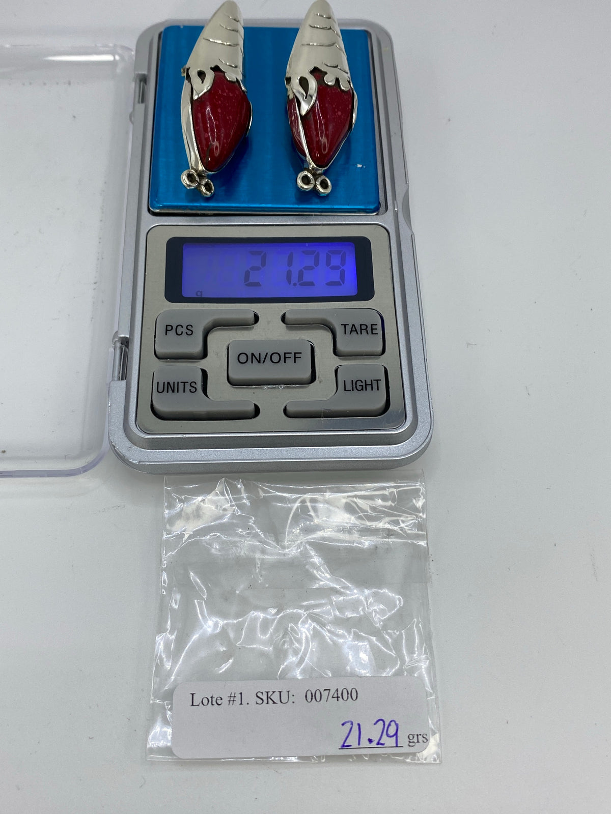 Aretes de Plata Coral Rojo — Taxco 950 — foto 6