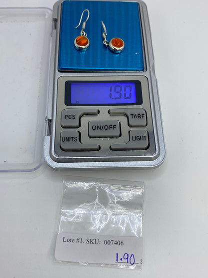 Aretes Ópalo de Fuego Naranja Plata 950 — Taxco — foto 6