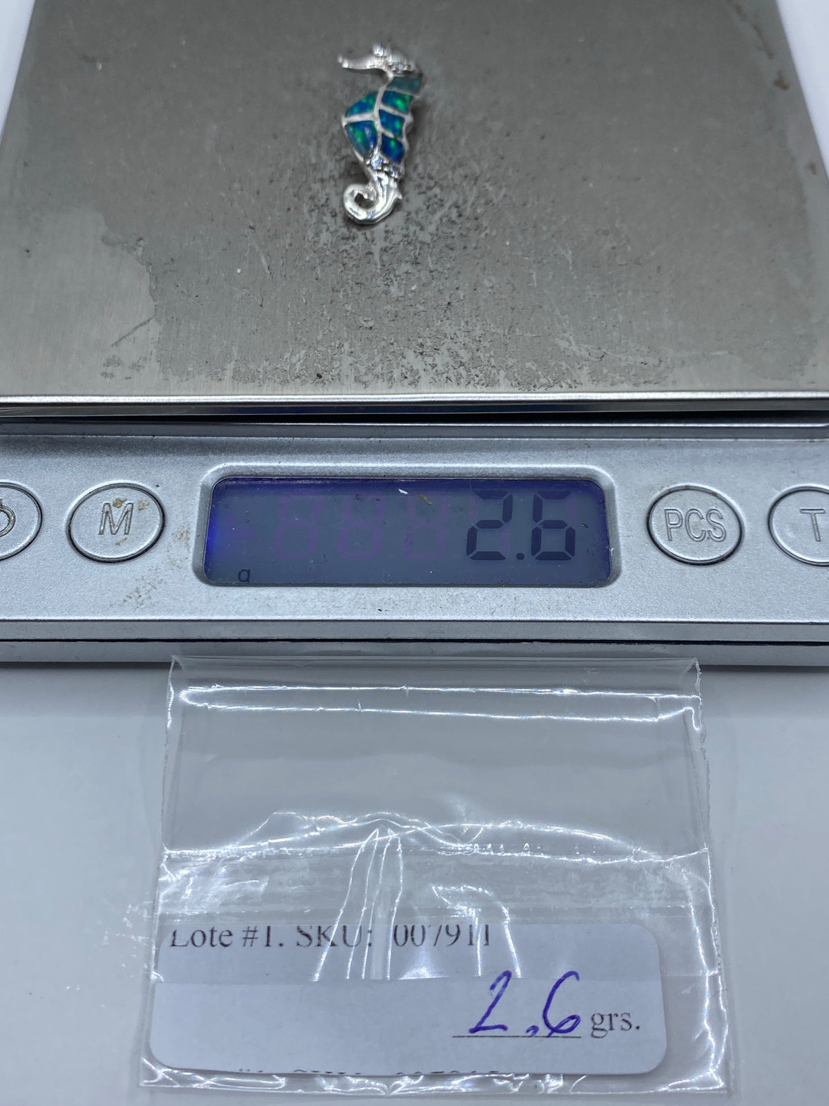 Dije Caballito de Mar Plata 925 Ópalo Fuego y Circonia — foto 6