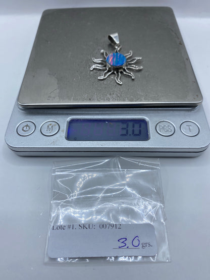 Dije Solar de Plata 950 con Ópalo de Fuego Azul — foto 6