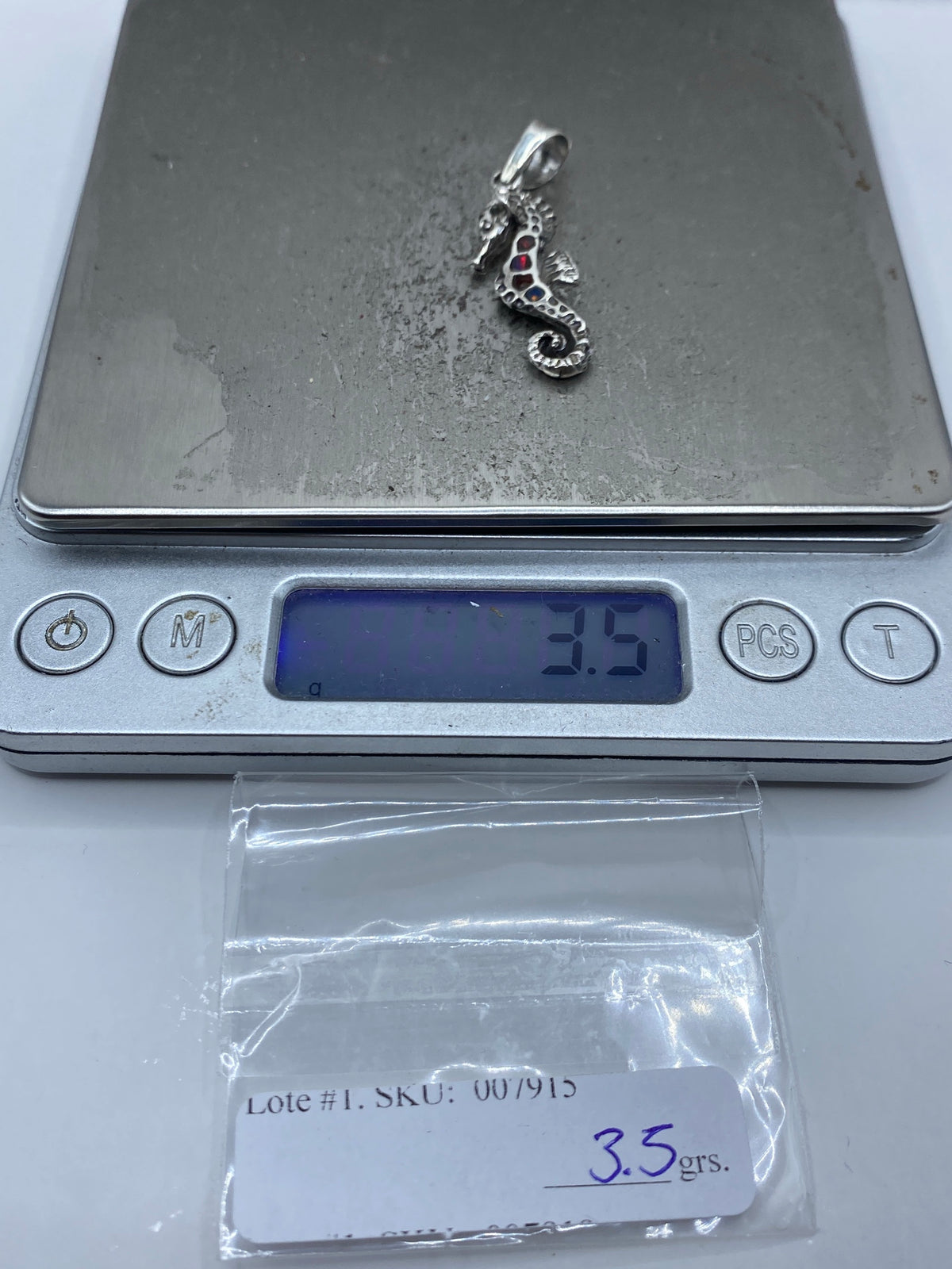 Dije Caballito de Mar Ópalo de Fuego — Plata 925 — foto 6