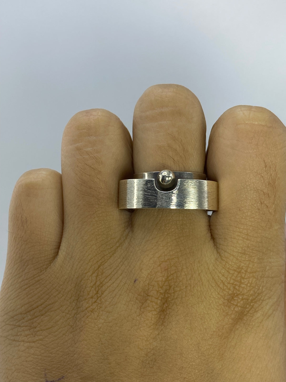 Anillo de Plata con Esfera Central Texturizado — Taxco 925 — foto 5