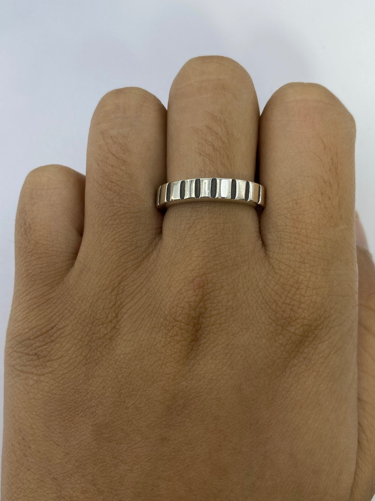 Anillo de Plata Eslabones Pulidos — Taxco 925 Unisex — foto 5