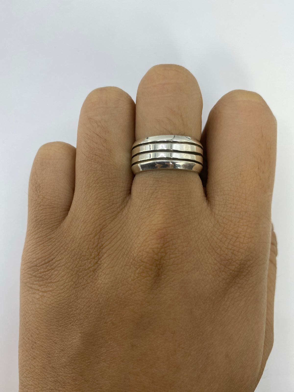 Anillo de Plata Triple Banda Pulida — Taxco 925 — foto 5