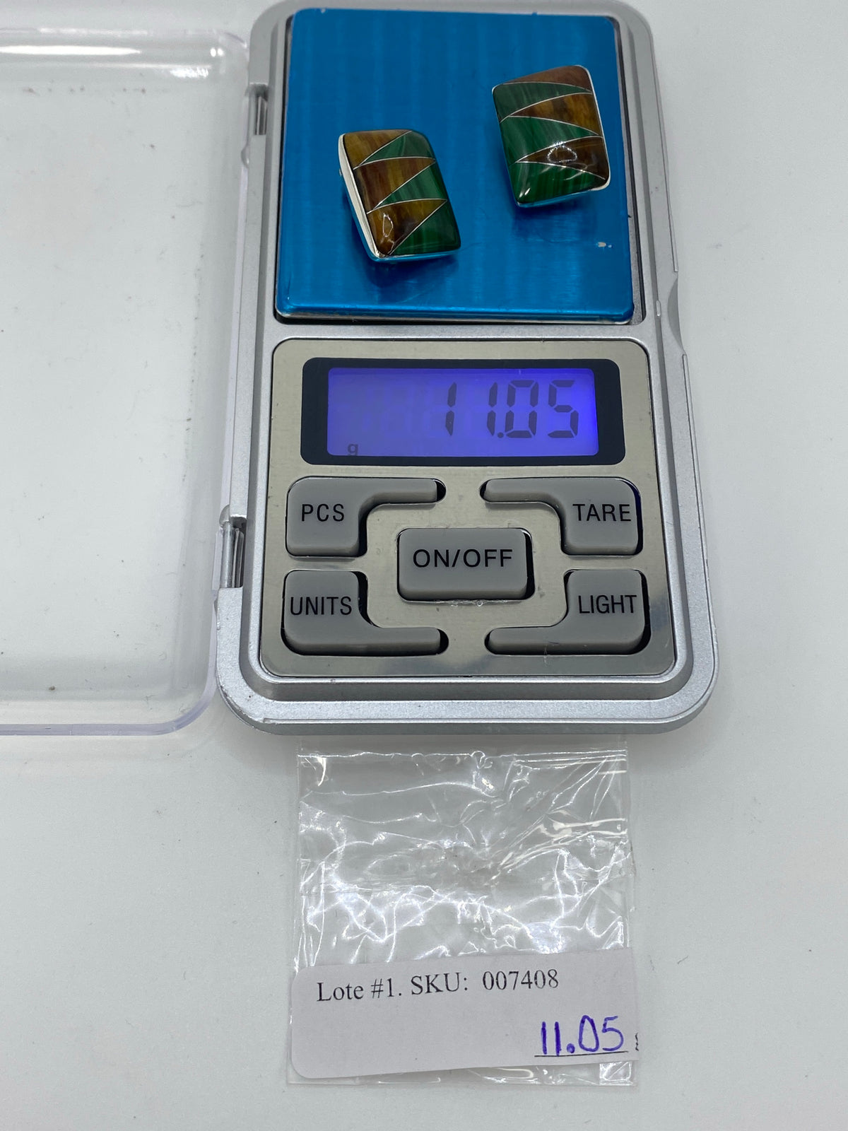Aretes de Plata con Malaquita y Ojo de Tigre — Taxco 925 — foto 6