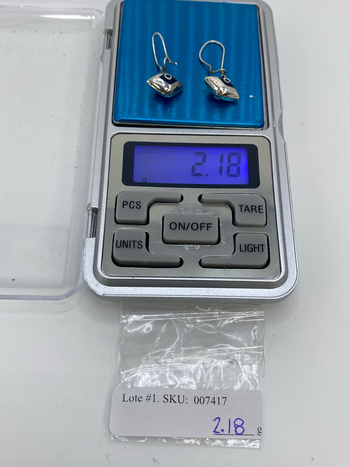 Aretes Ojo Turco Azul de Plata 925 — Taxco — foto 6