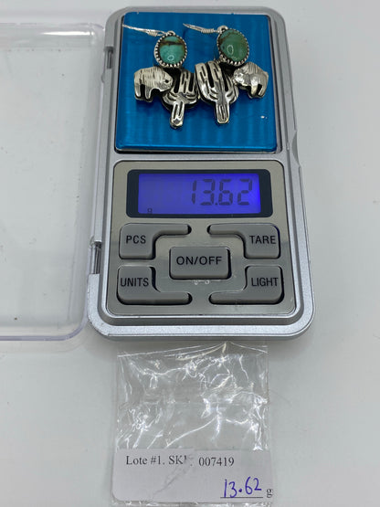 Aretes de Plata Cactus con Turquesa — Taxco 925 — foto 6