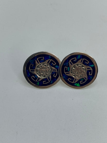 Aretes de Plata Ópalo de Fuego Azul — Taxco — foto 5