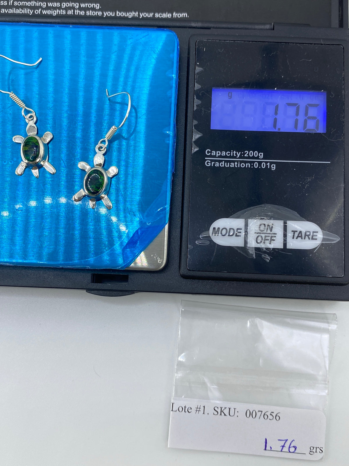 Aretes Tortuga Ópalo de Fuego Verde Plata 925 — foto 6