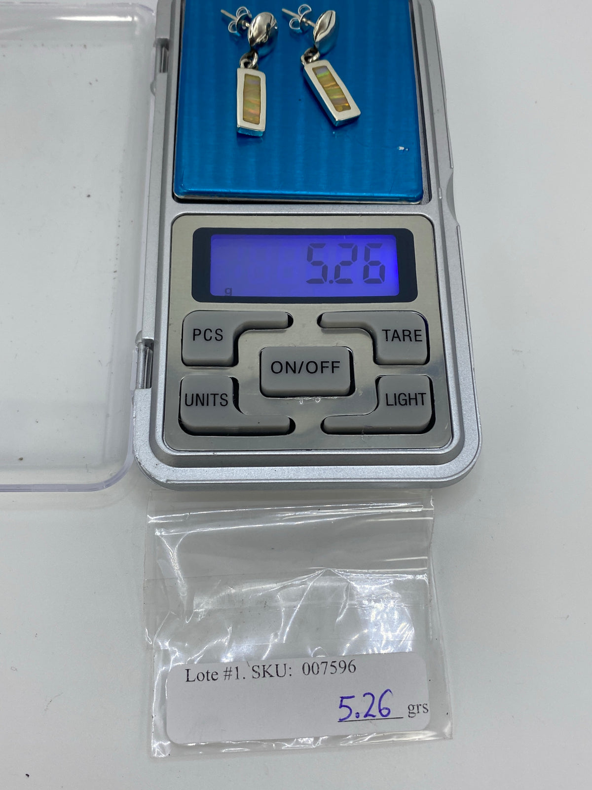 Aretes de Plata con Ópalo de Fuego Blanco — Taxco 950 — foto 6