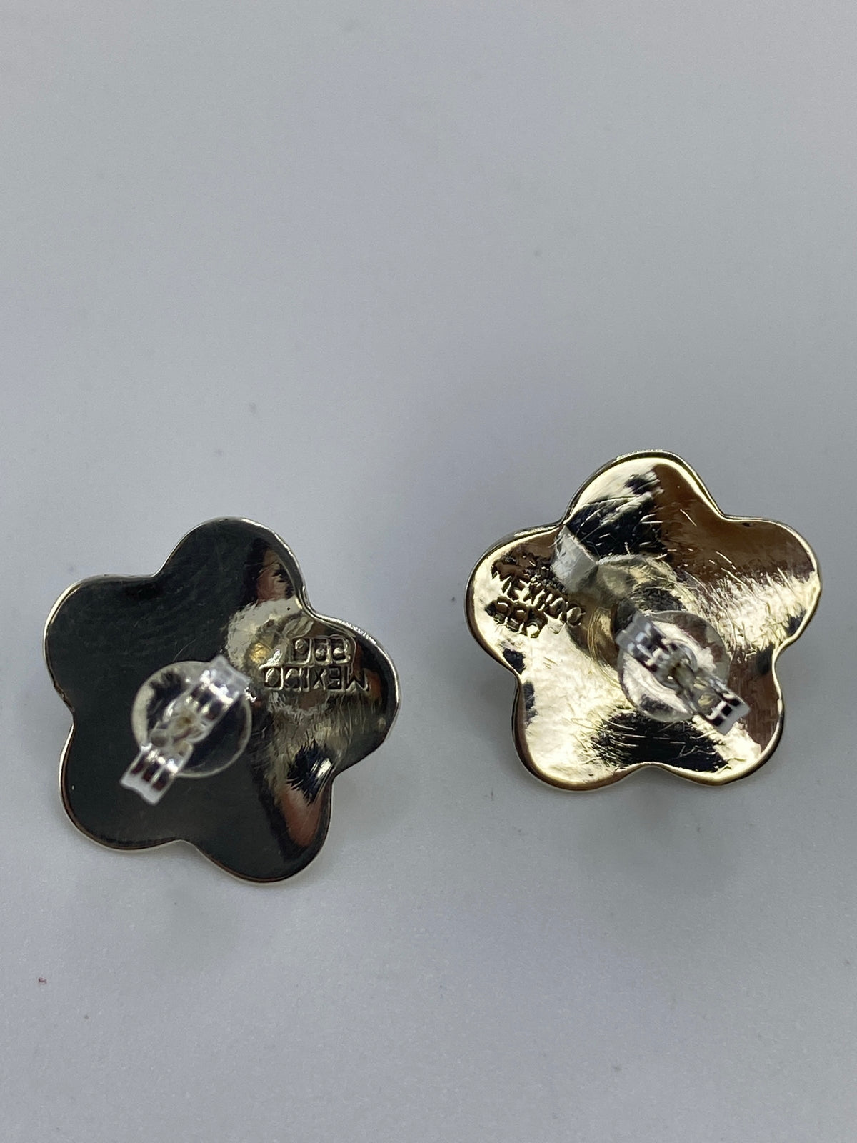 Aretes Plata 950 con Piedra Morada — Flores de Taxco — foto 5