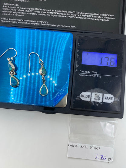 Aretes de Plata con Ópalo de Fuego Verde — Taxco 925 — foto 6