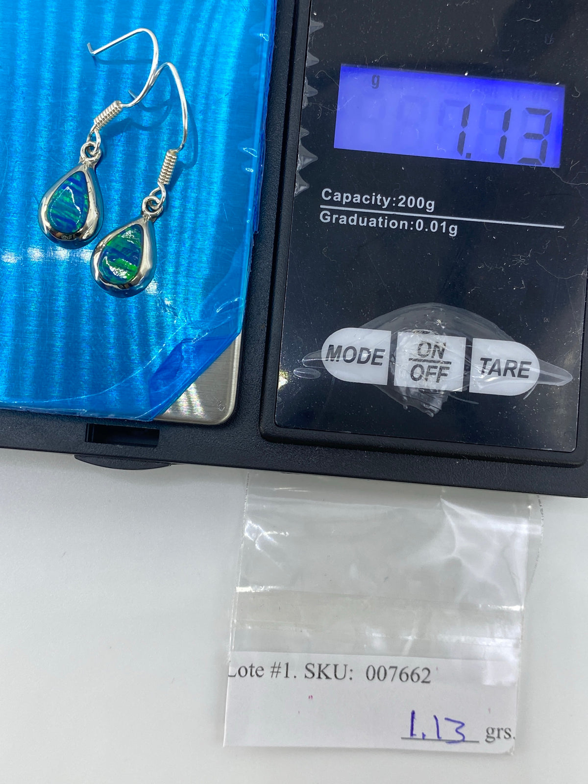 Aretes de Plata con Ópalo de Fuego Verde Olivo — Taxco 925 — foto 6