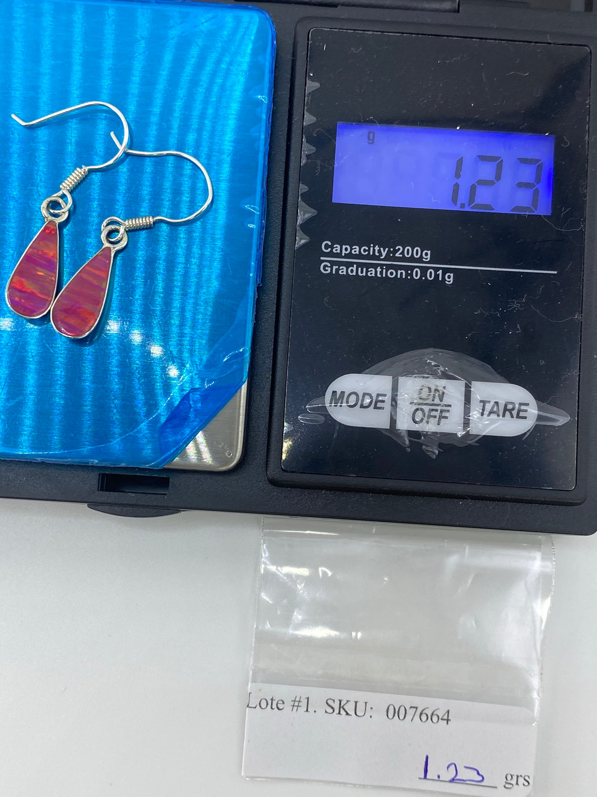 Aretes de Plata con Ópalo de Fuego Rosa — Taxco 925 — foto 6