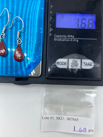 Aretes de Plata 950 con Ópalo de Fuego Rojo — Taxco — foto 6