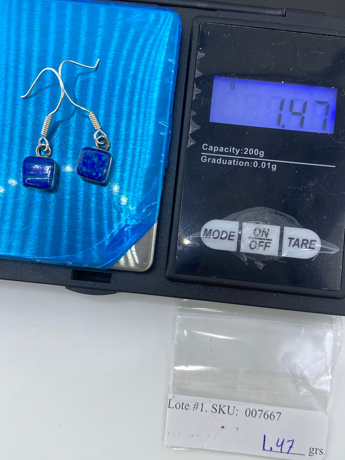 Aretes de Plata 950 con Ópalo de Fuego Verde — Taxco — foto 6