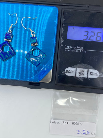 Aretes de Plata 950 con Ópalo de Fuego Verde — Taxco — foto 6