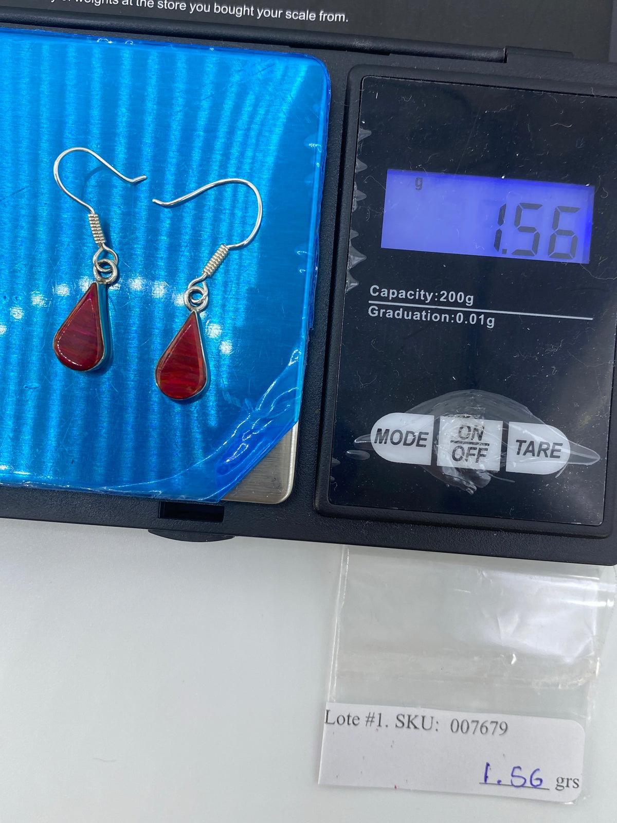 Aretes de Plata con Ópalo de Fuego Rojo — Taxco 950 — foto 6