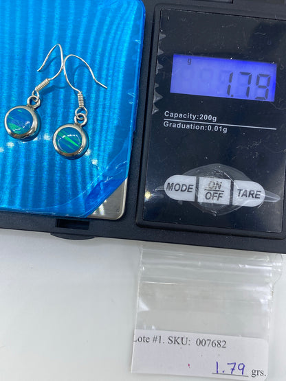 Aretes de Plata con Ópalo de Fuego Verde — Taxco 950 — foto 6