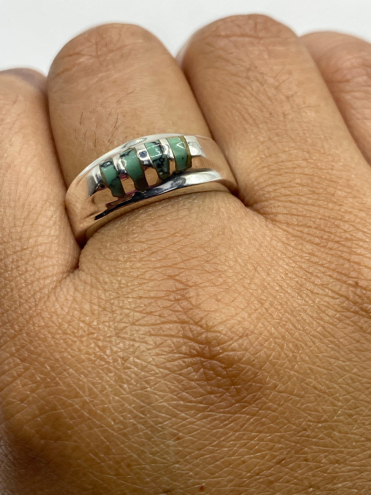 Anillo de Plata Turquesa Azul Cielo — Taxco 925 — foto 6