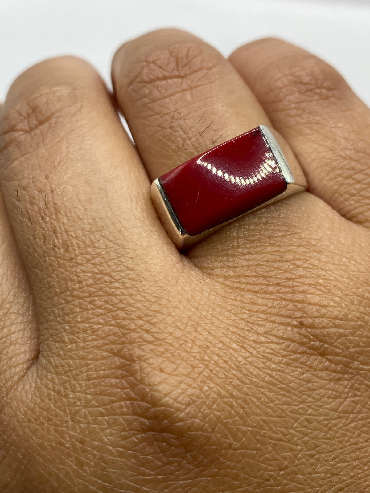 Anillo de Plata con Coral Rojo — Taxco 925 — foto 6