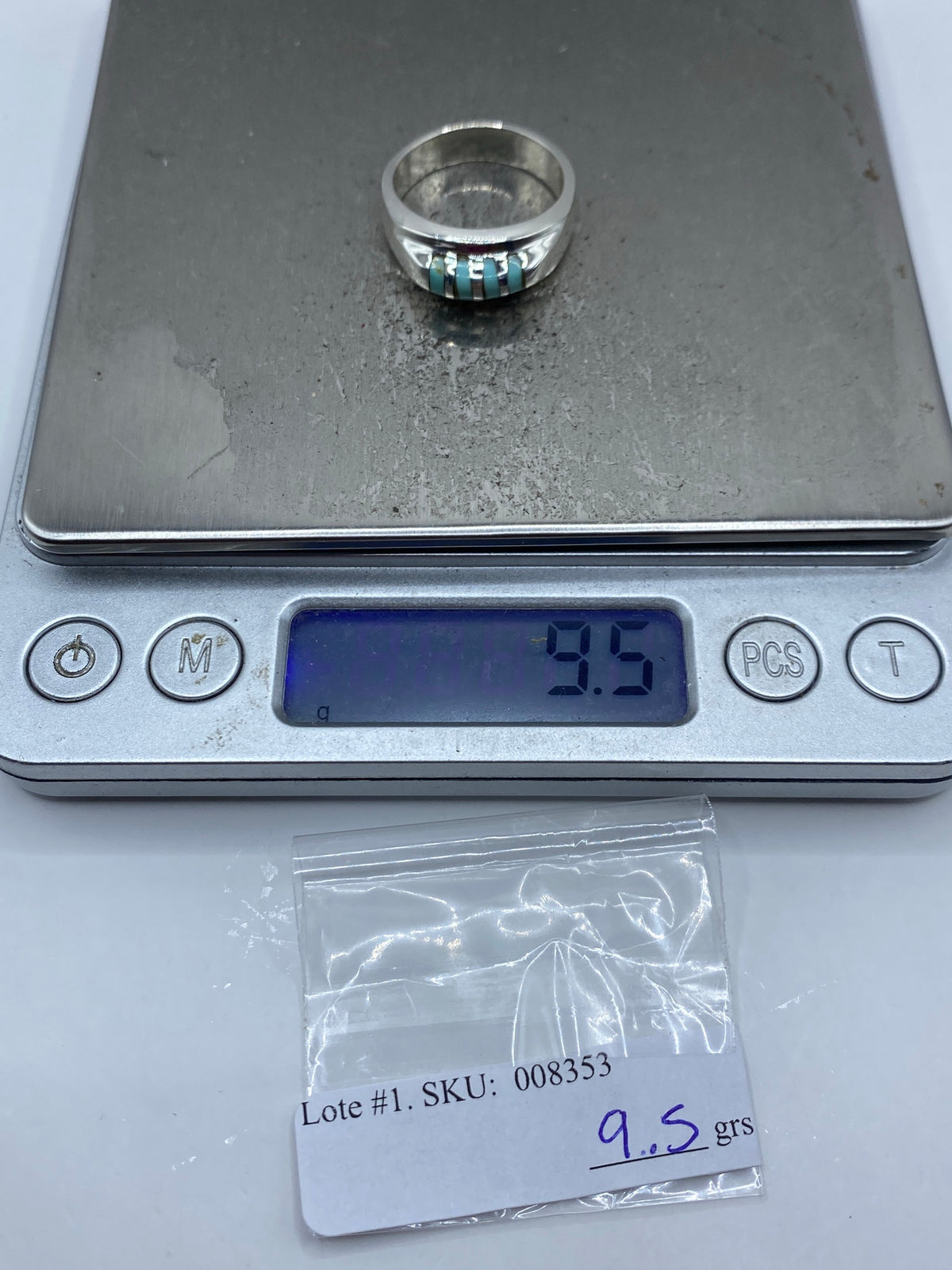 Anillo de Plata con Turquesa Azul Cielo — Taxco 925 — foto 8