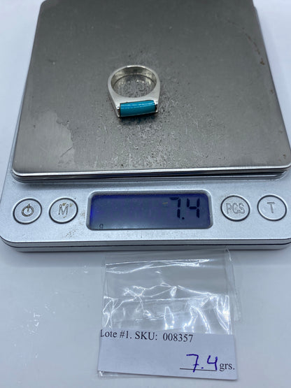Anillo de Plata con Turquesa Azul Cielo — Taxco 925 — foto 7
