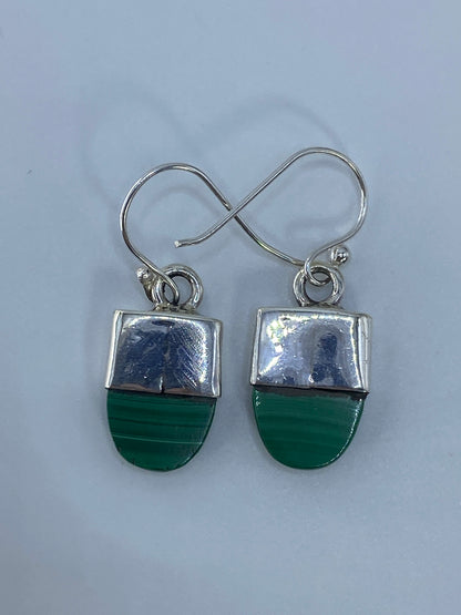 Aretes de Plata con Malaquita Verde — Taxco 925 — foto 5
