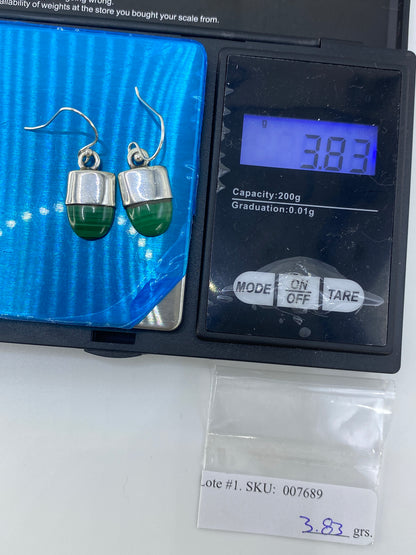 Aretes de Plata con Malaquita Verde — Taxco 925 — foto 6