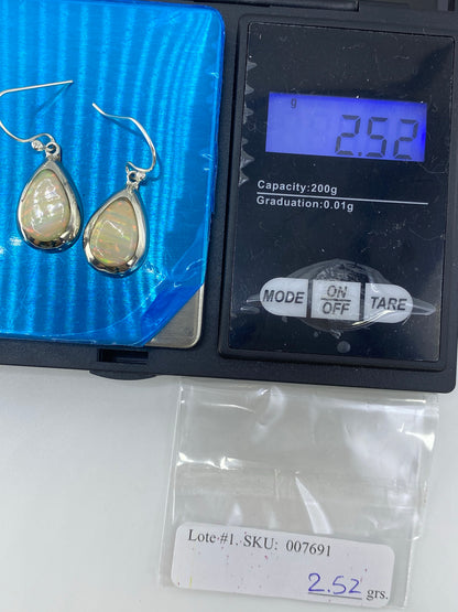 Aretes de Plata con Ópalo de Fuego Multicolor — Taxco 925 — foto 6