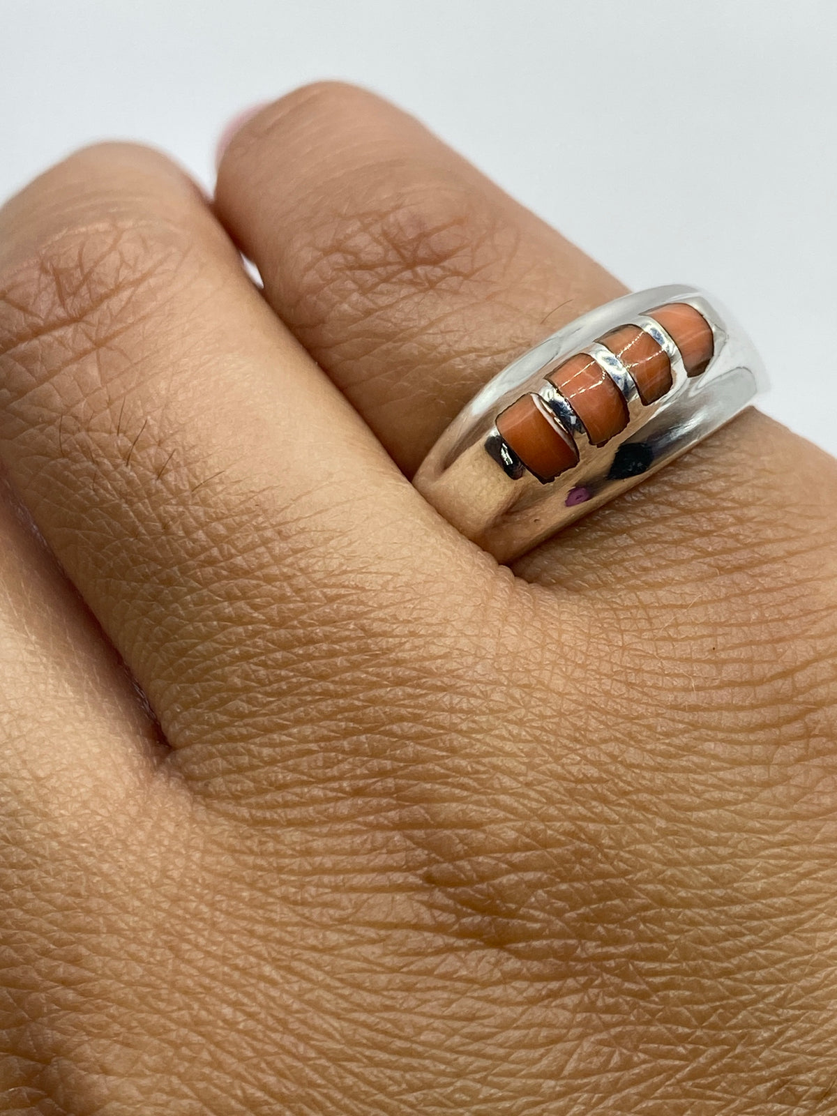 Anillo de Plata con Coral Engastado — Taxco 925 — foto 6
