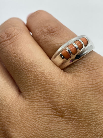 Anillo de Plata con Coral Engastado — Taxco 925 — foto 6