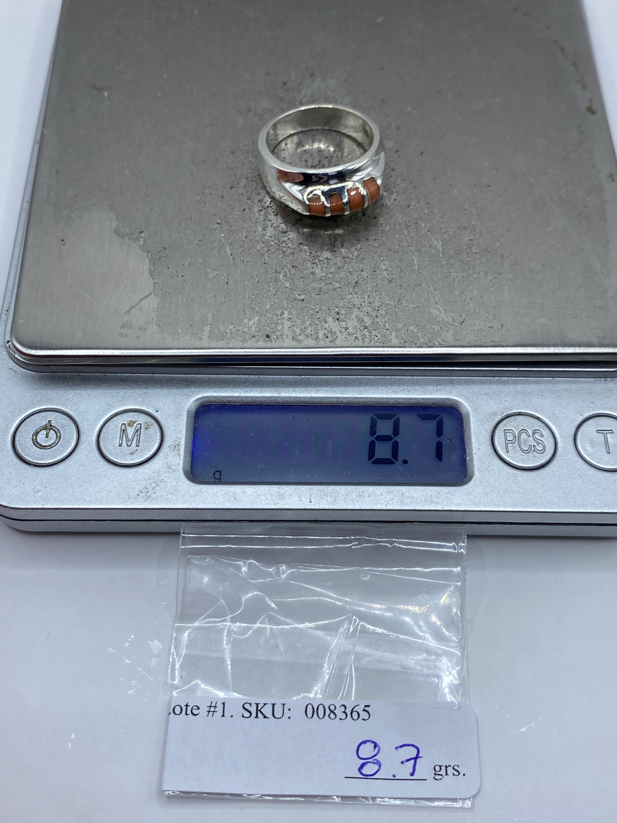 Anillo de Plata con Coral Engastado — Taxco 925 — foto 7