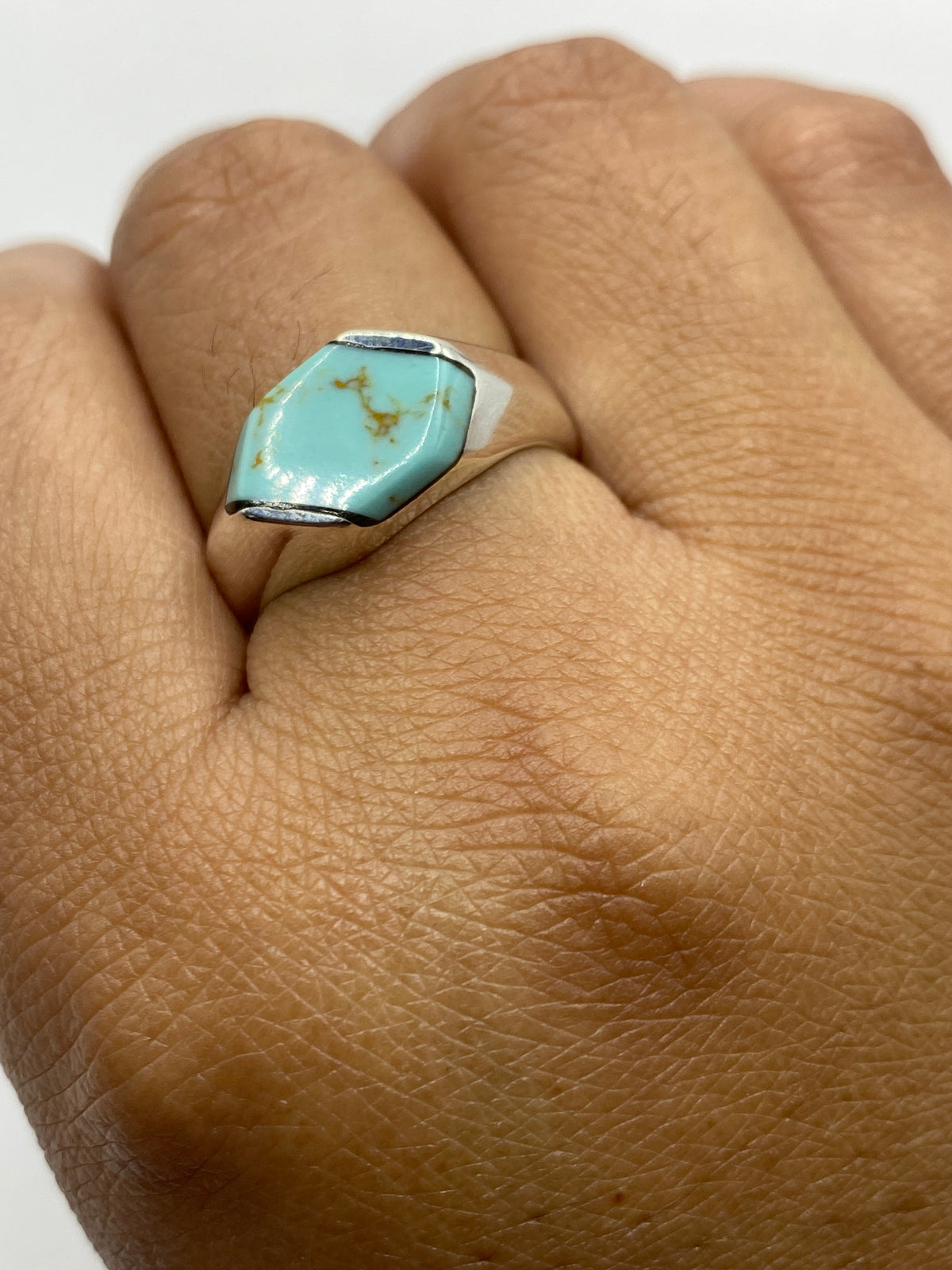 Anillo de Plata 925 con Turquesa Azul Cielo — Taxco — foto 6