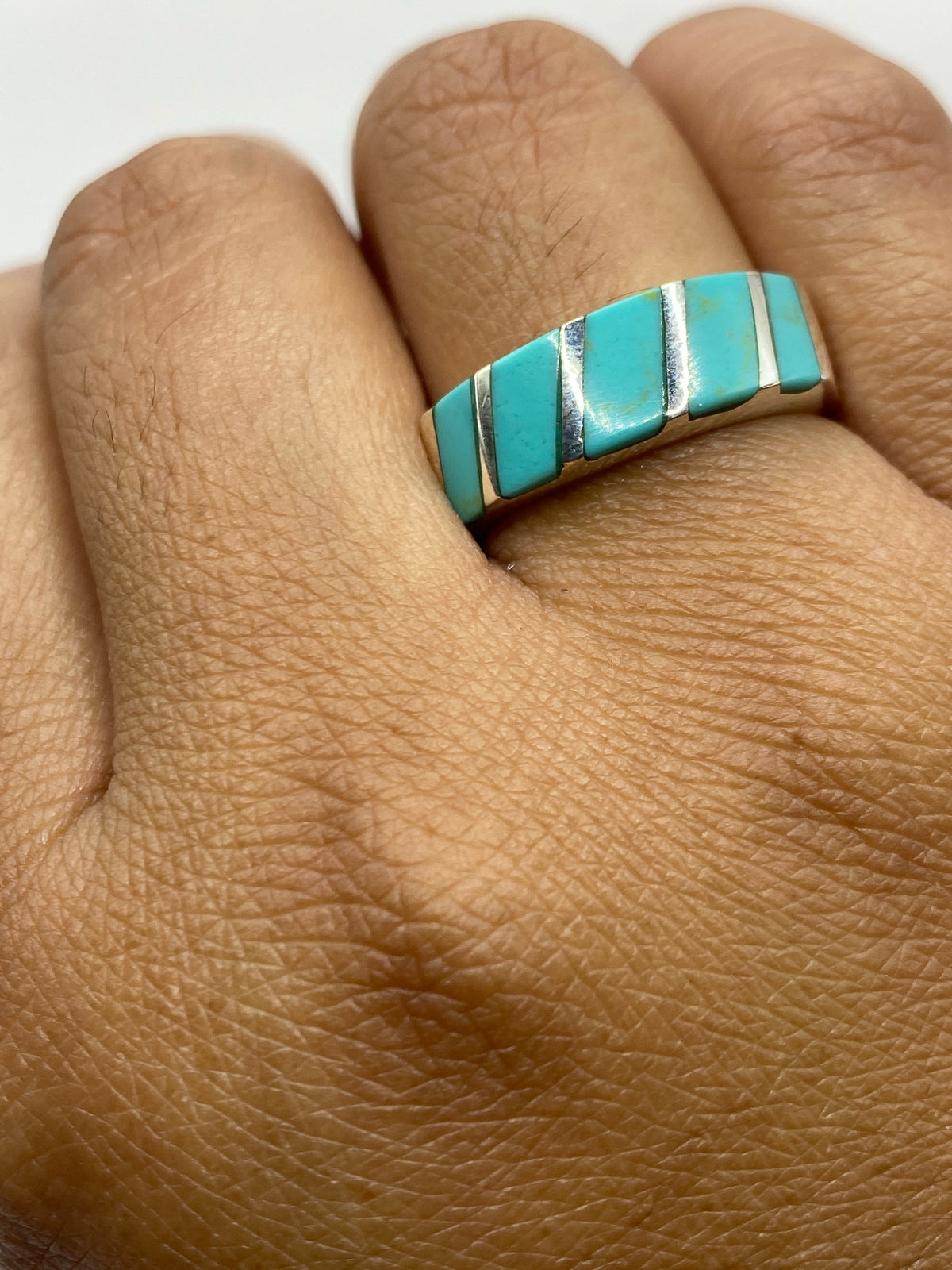 Anillo de Plata con Turquesa Azul Cielo — Taxco 925 — foto 6