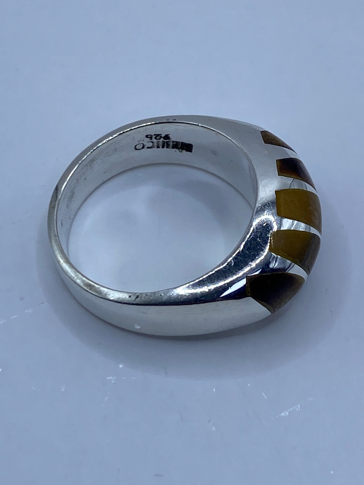 Anillo Ojo de Tigre Ancho de Plata 925 — Taxco — foto 5