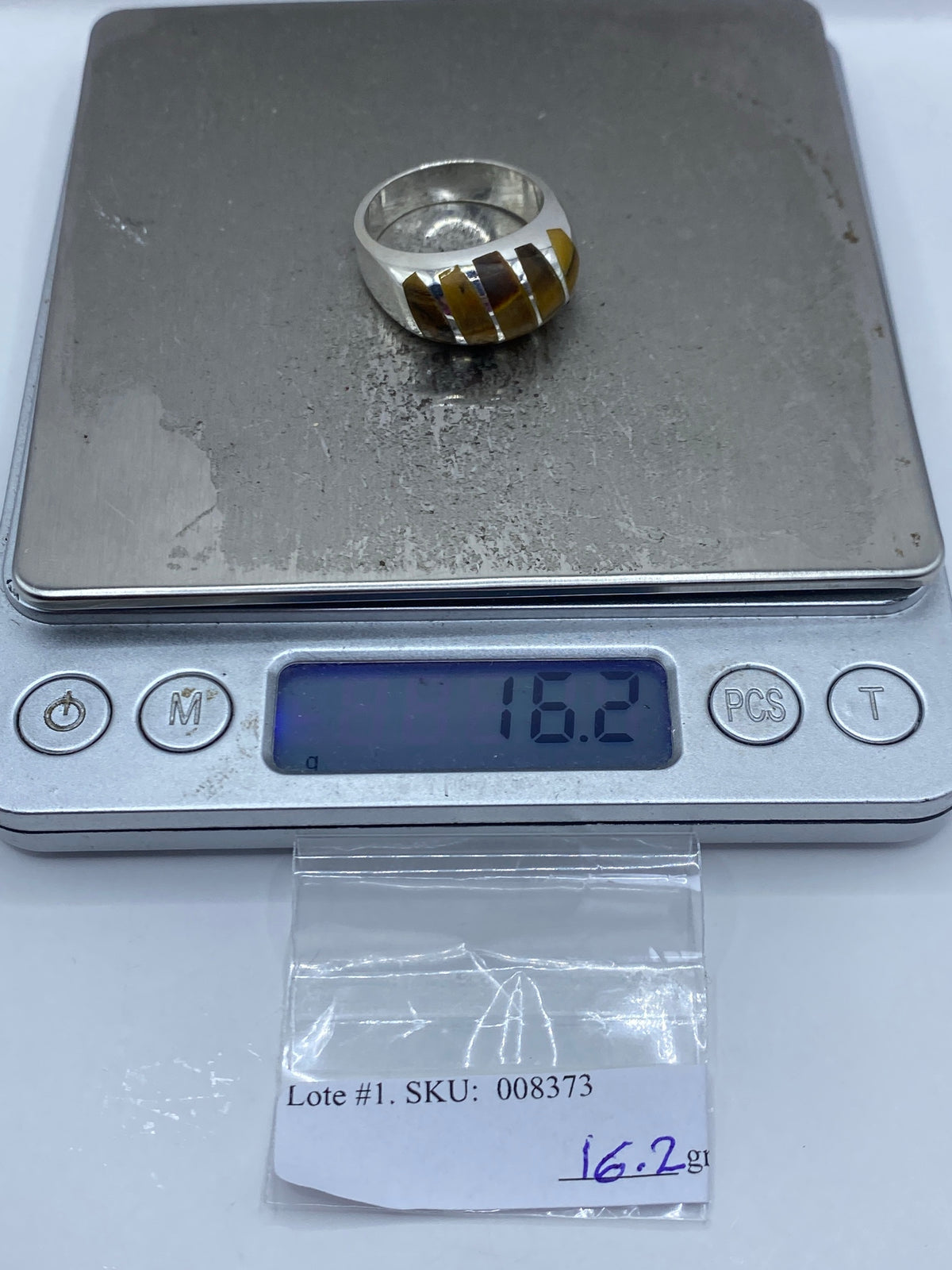 Anillo Ojo de Tigre Ancho de Plata 925 — Taxco — foto 7