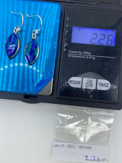 Aretes de Plata con Ópalo de Fuego Verde Olivo — Taxco 925 — foto 6