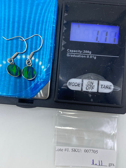 Aretes de Plata Ópalo de Fuego Verde — Taxco 925 — foto 6